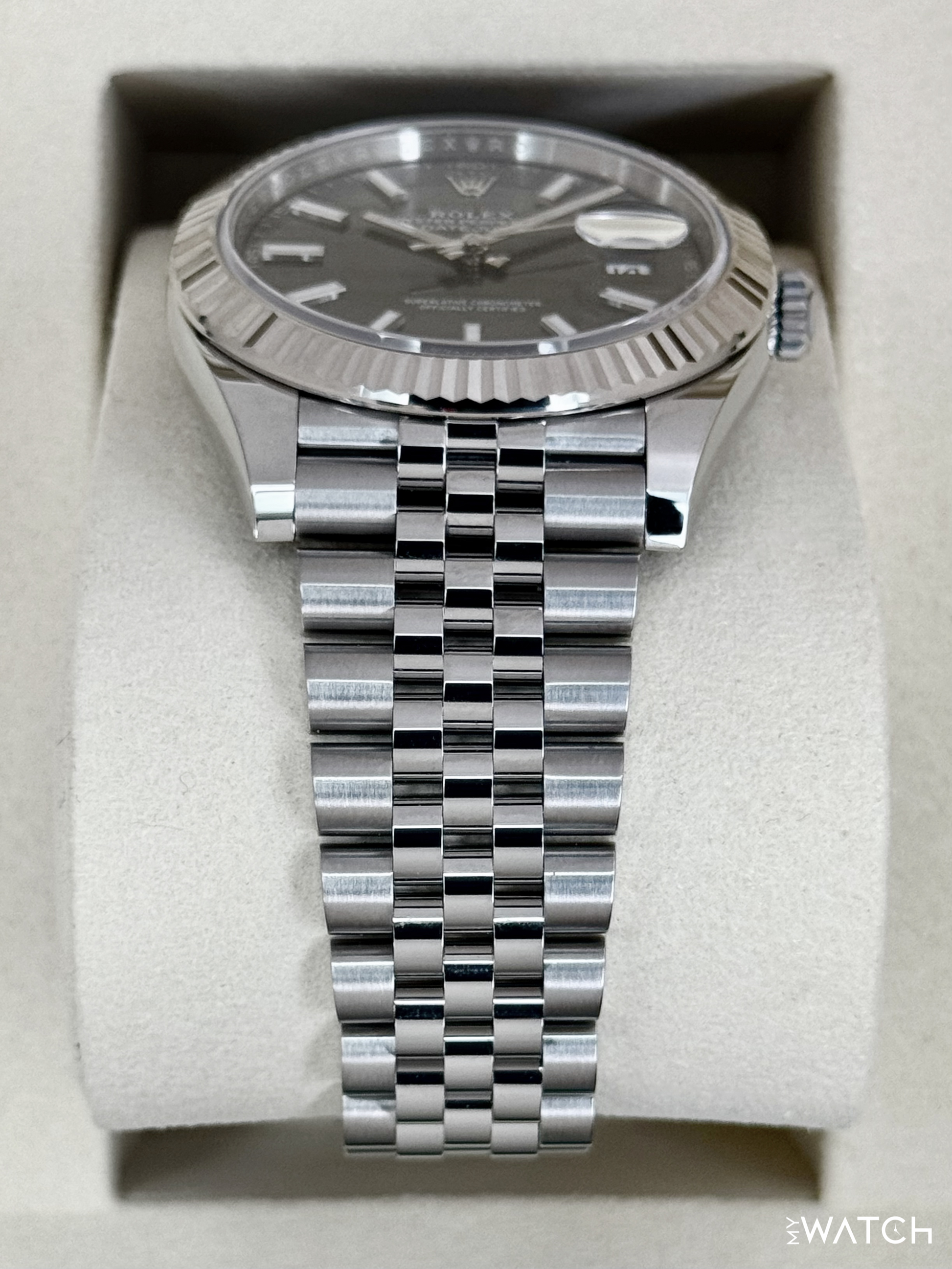 Relógio Datejust Jubilee preto 40 mm automático, pulseira aço e mostrador preto