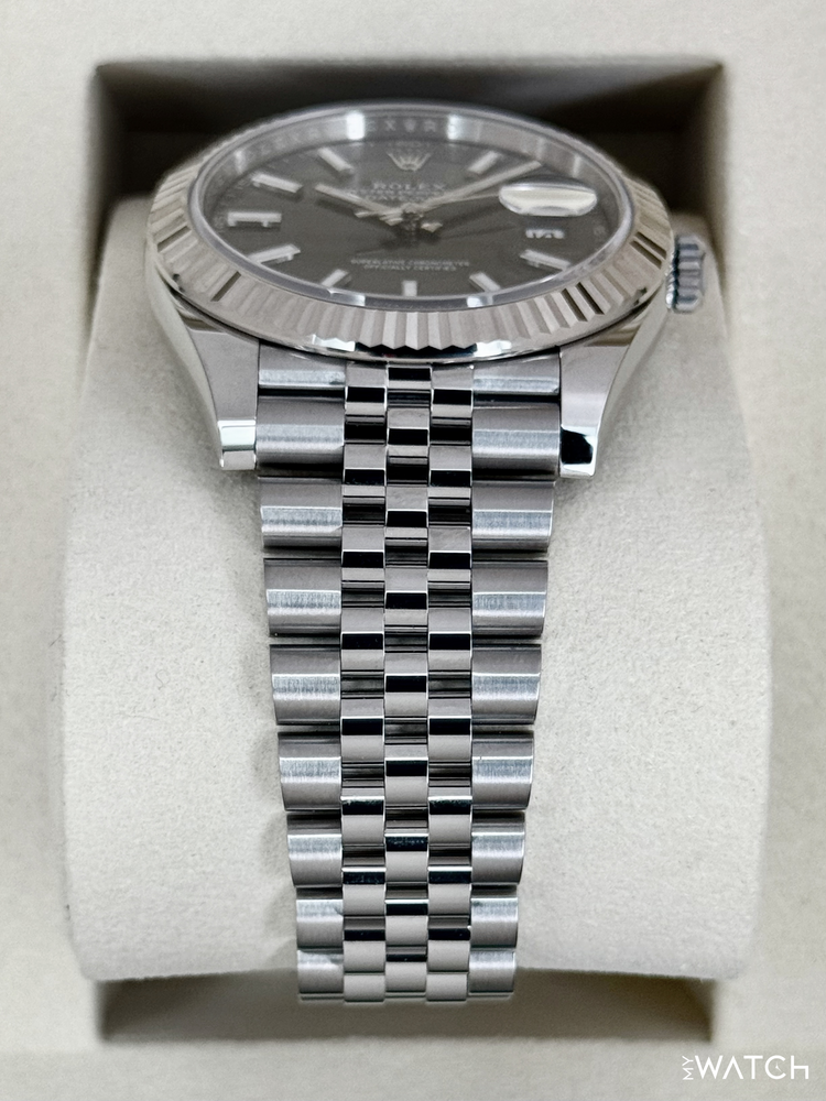 Relógio Datejust Jubilee preto 40 mm automático, pulseira aço e mostrador preto
